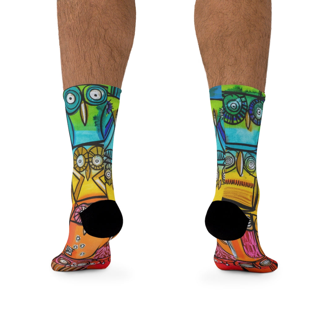 A Parliament of Rainbow Owls - Rainbow Collection - Lebo Tribe Socks